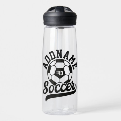 Soccer Player ADD NAME Football Team Personalized Water Bottle