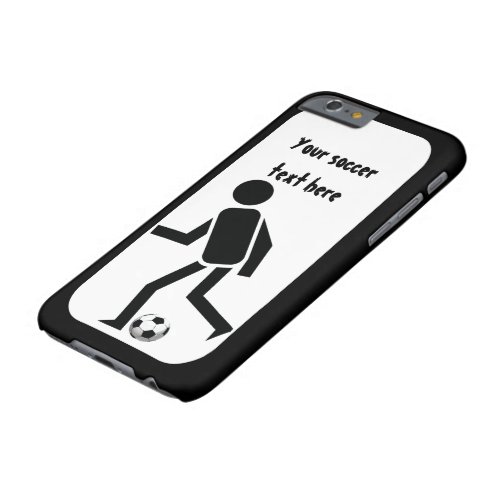Soccer player and ball black and white barely there iPhone 6 case