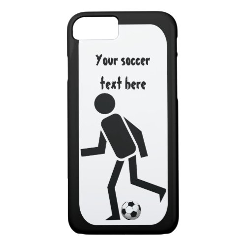 Soccer player and ball black and white iPhone 87 case