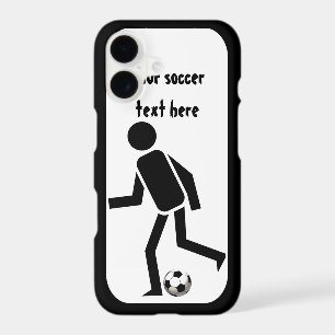 Soccer player and ball black and white custom iPhone 17 case