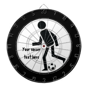 Soccer player and ball custom dartboard with darts