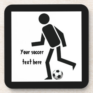 Soccer player and ball custom drink coaster