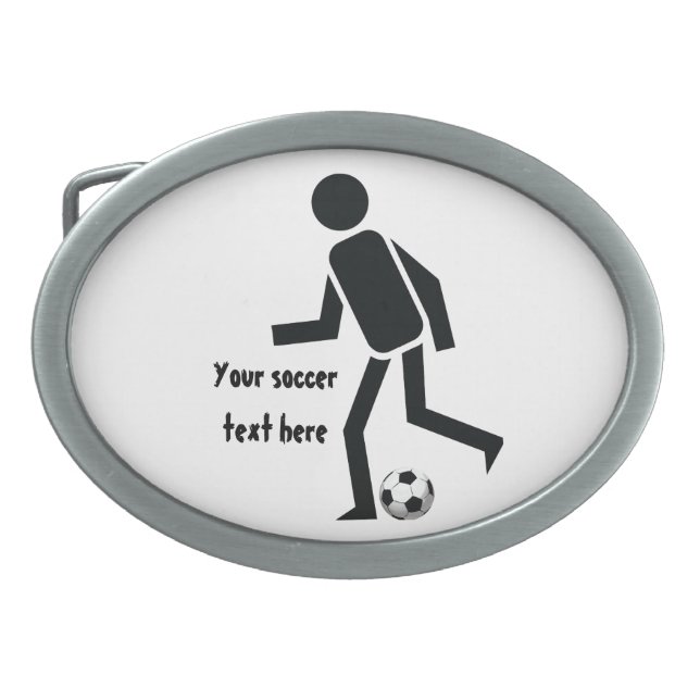 Soccer player and ball custom gift belt buckle (Front)