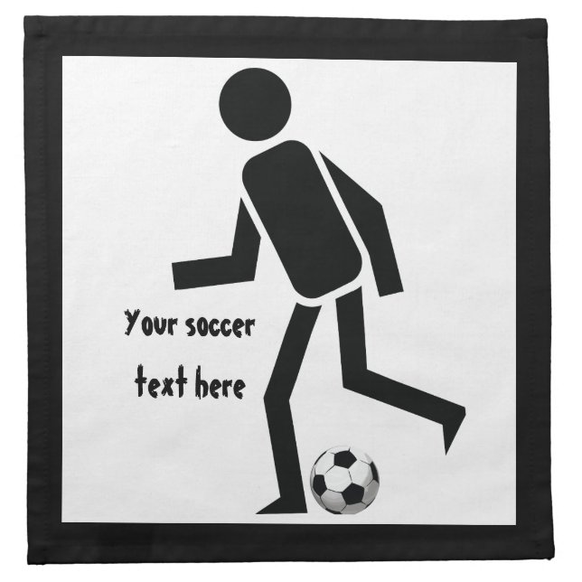 Soccer player and ball custom gift cloth napkin (Front)