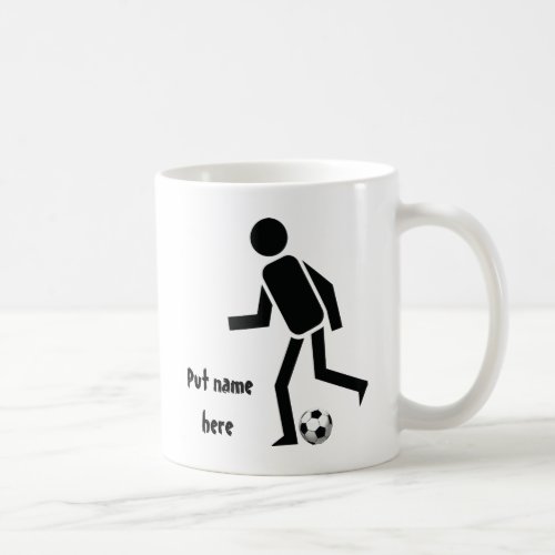 Soccer player and ball custom gift coffee mug