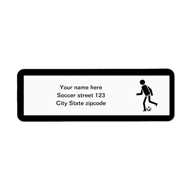 Soccer player and ball custom gift label (Front)