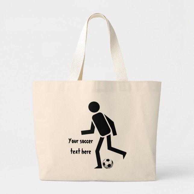 Soccer player and ball custom gift large tote bag (Front)