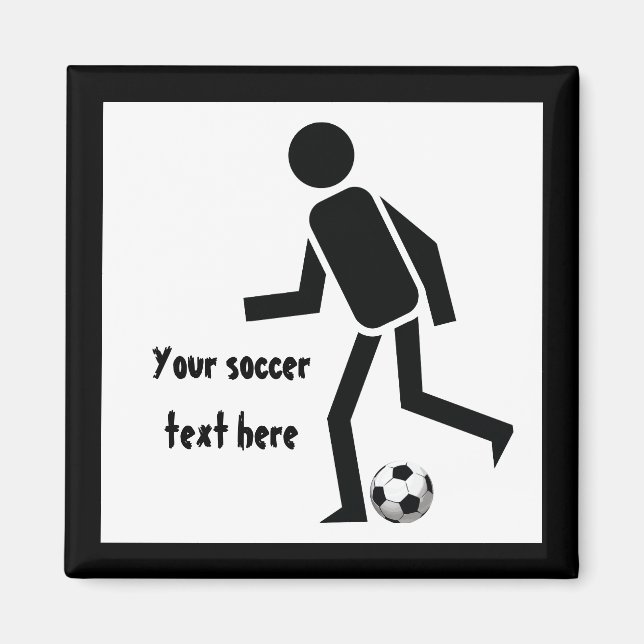 Soccer player and ball custom gift magnet (Front)
