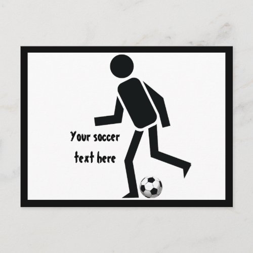 Soccer player and ball custom gift postcard