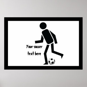 Soccer player and ball custom gift poster