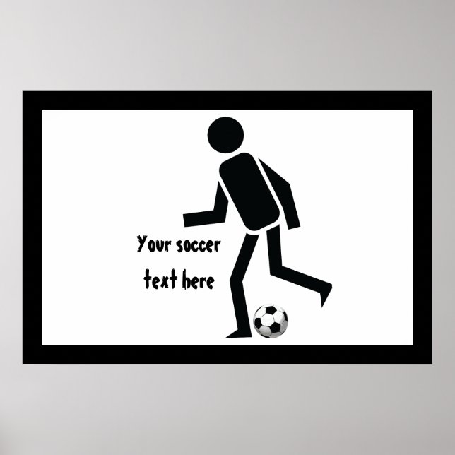 Soccer player and ball custom gift poster (Front)