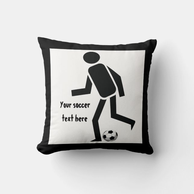Soccer player and ball custom gift throw pillow (Front)