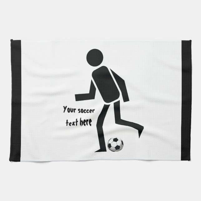 Soccer player and ball custom gift towel (Horizontal)