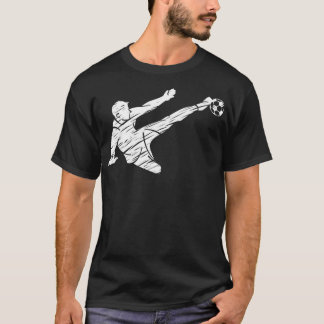 Soccer player and soccer fan motif vintage T-Shirt