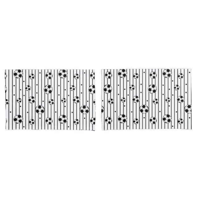 Soccer Player Black and White Football Pillow Case (Front-Set)