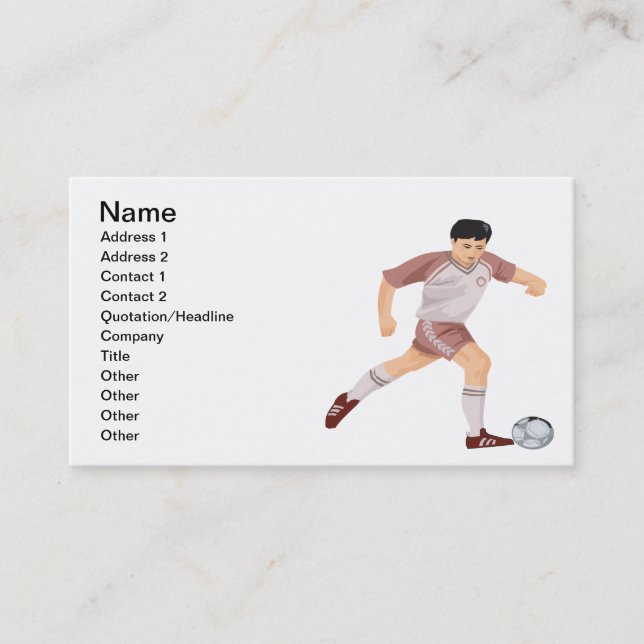 Soccer Player Business Card (Front)