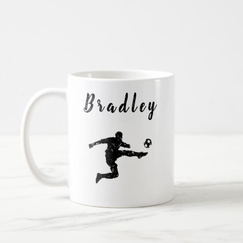 Soccer Player Champ Ball Kick Grunge Personalized Coffee Mug