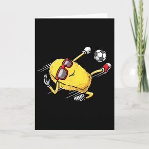 Soccer Player Chicken Nugget Playing Soccer Girls Card