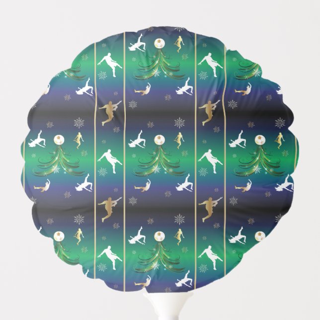 Soccer Player Christmas Snowflake Pattern Balloon (Front)