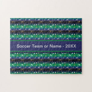 Soccer Player Christmas Snowflake Pattern Jigsaw Puzzle