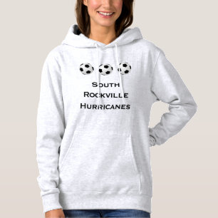 Soccer Player Club or Team, Light Gray, Name Hoodie