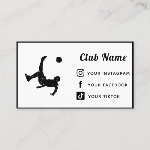 Soccer Player Coach Club Team Simple Social Media Business Card