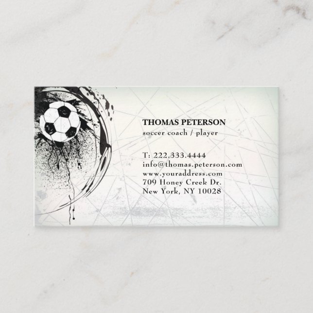 Soccer Player Coach Football Ball Decorated Card (Front)