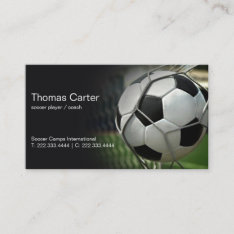 Soccer Player Coach Football Camp International Business Card at Zazzle