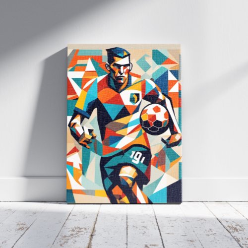 Soccer Player Cubist Canvas Print