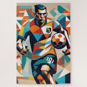 Soccer Player Cubist Jigsaw Puzzle