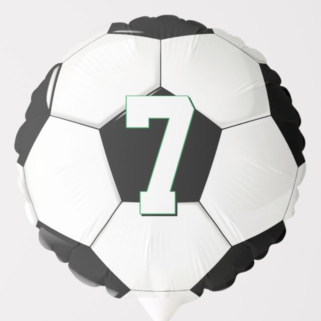 Soccer Player Custom Jersey Number Sports Party Balloon (Front)
