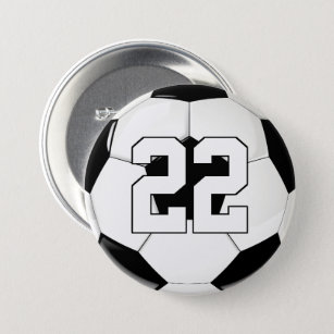 Soccer Player Custom Jersey Number/Text Sports Fan Button