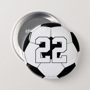 Soccer Player Custom Jersey Number/text Sports Fan Button by SoccerMomsDepot at Zazzle