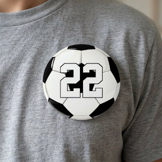 Soccer Player Custom Jersey Number/Text Sports Fan Button