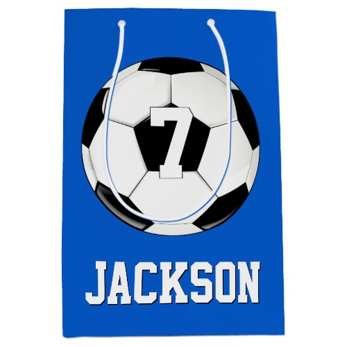 Soccer Player Custom Name  Jersey Number Sports Medium Gift Bag