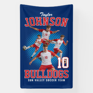 Soccer Player Custom Photo Retro Bootleg Sports Banner
