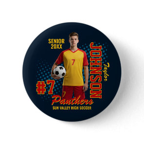 Soccer Player Custom Photo Senior Night Sports Button