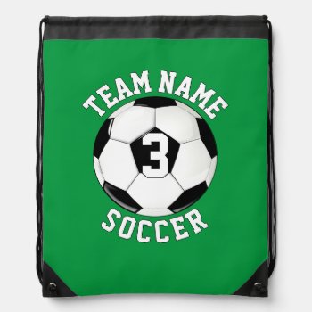 Soccer Player Custom Team Name And Color Sports Drawstring Bag by SoccerMomsDepot at Zazzle