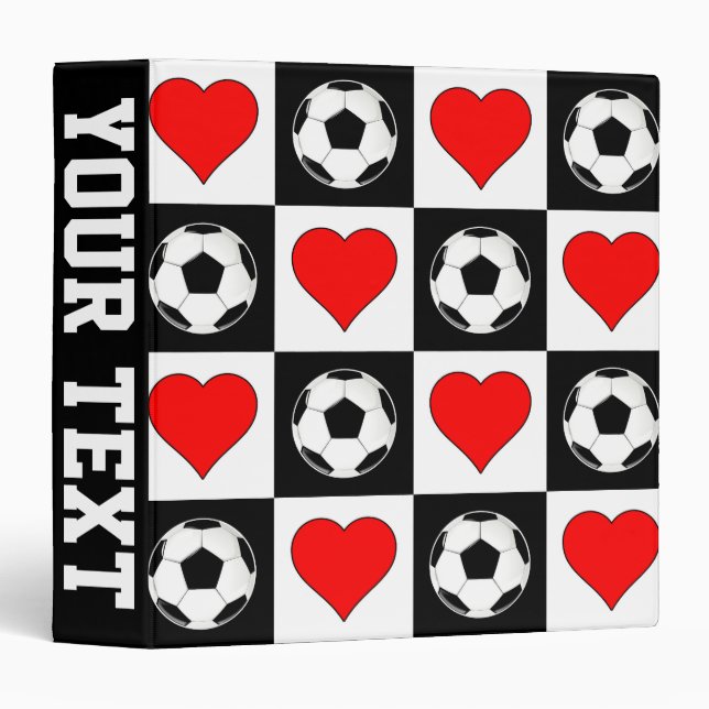 Soccer Player Custom Team Name or Text Sports 3 Ring Binder (Front/Spine)