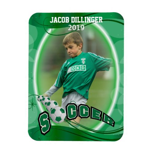 Soccer Player _ Decorative Photo Print Template Magnet