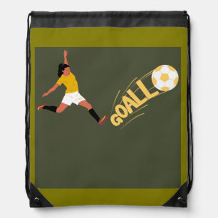 Soccer Player Drawstring Bag