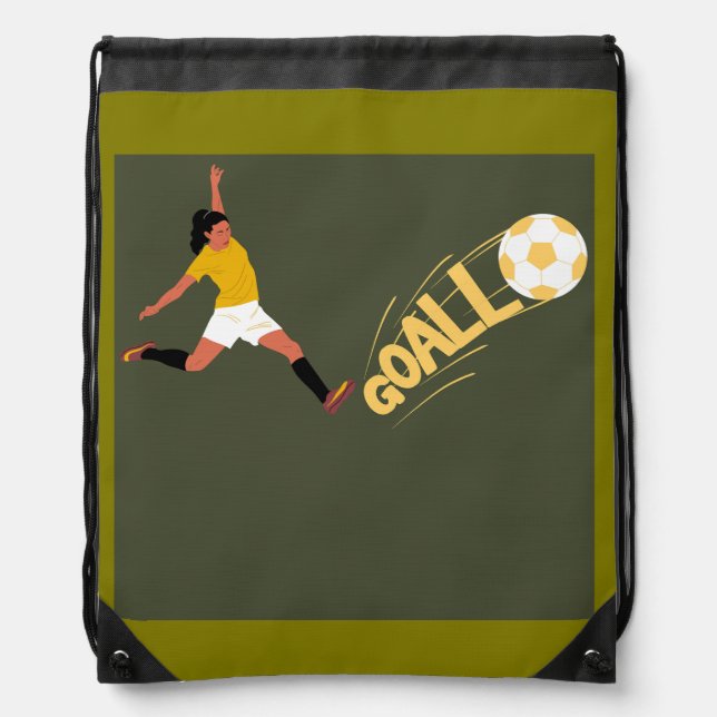 Soccer Player Drawstring Bag (Front)