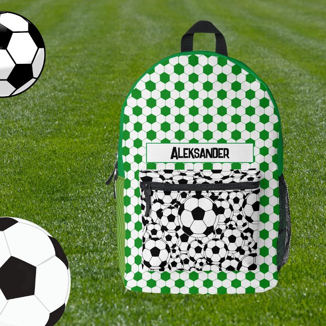Soccer Player Fan Preschool School Sporty Printed Backpack (Creator Uploaded)