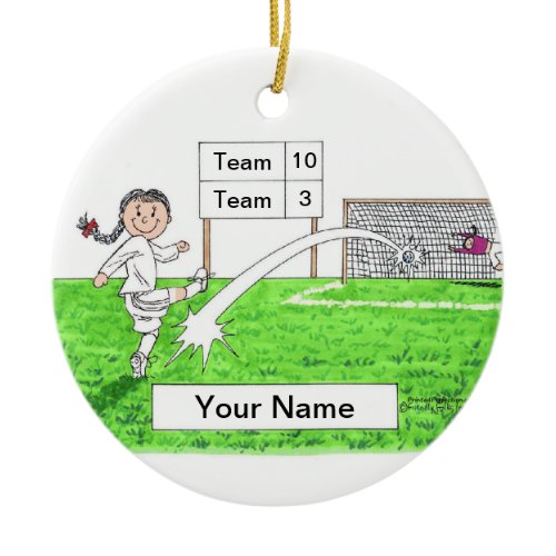 Soccer Player - Female Ceramic Ornament