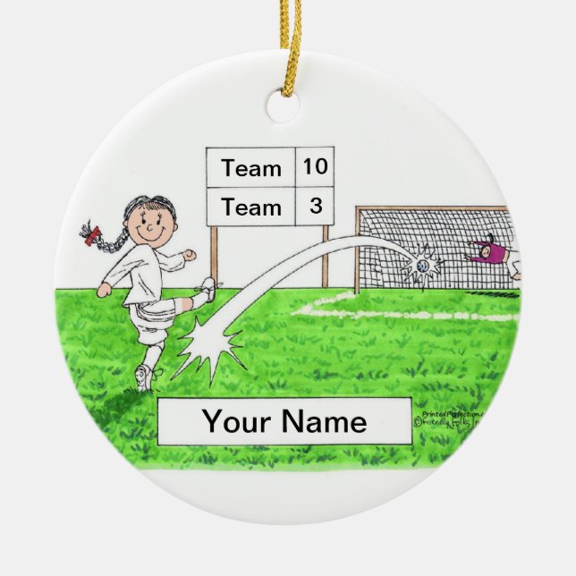 Soccer Player - Female Ceramic Ornament (Front)