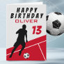 Soccer Player Football Ball Red Boy Birthday  Card
