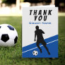 Soccer Player Football Blue Thank you Coach Card