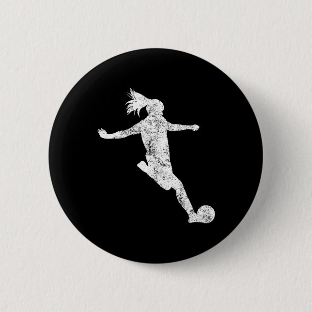 Soccer Player Girl Gift  Button (Front)