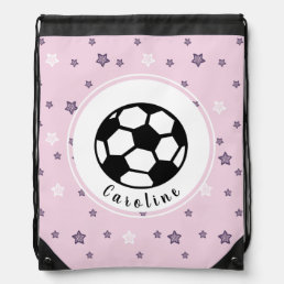 Soccer Player Girl Gift Cute Funny Personalized Drawstring Bag