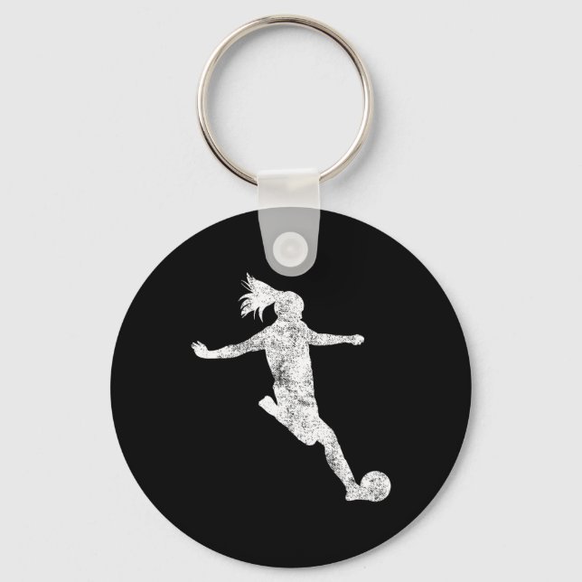 Soccer Player Girl Gift  Keychain (Front)